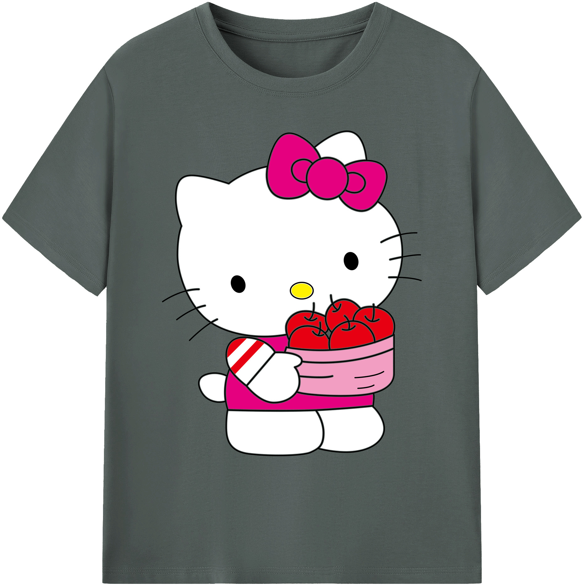 （画像用） Hello Kitty ハローキティ 綿100％ メンズ半袖Tシャツ｜肌触りやわらか＆通気性